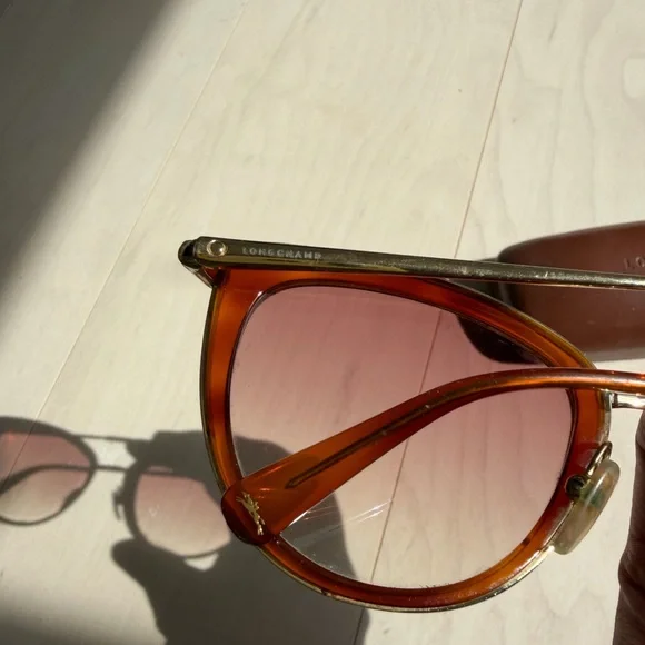 [Longchamp] Women's Brown Frame Sunglasses with Gold Details - Picture 7 of 11